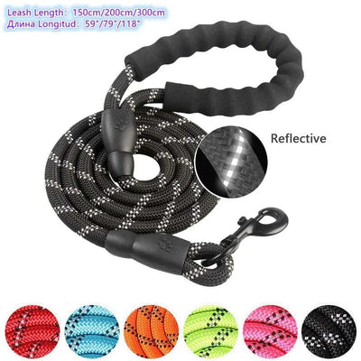 A strong dog leash with reflective features is designed to provide durability, security, and visibility during walks or other outdoor activities with your dog.